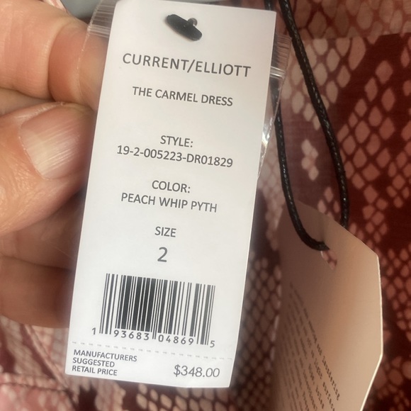 Current Elliott NWT Carmel Python Print Slip & Belted Long Sleeve Dress sz 2 - Picture 14 of 15